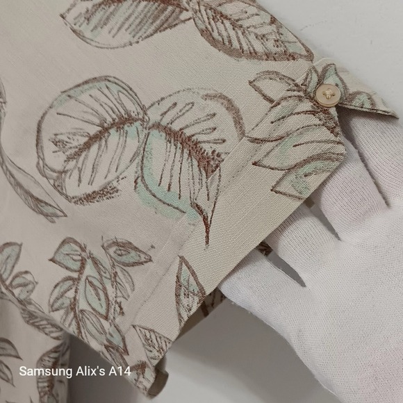 Centro Men's XL Hawaiian Shirt‎  Linen Cotton Floral Aloha Beach Boho Casual - Picture 6 of 9